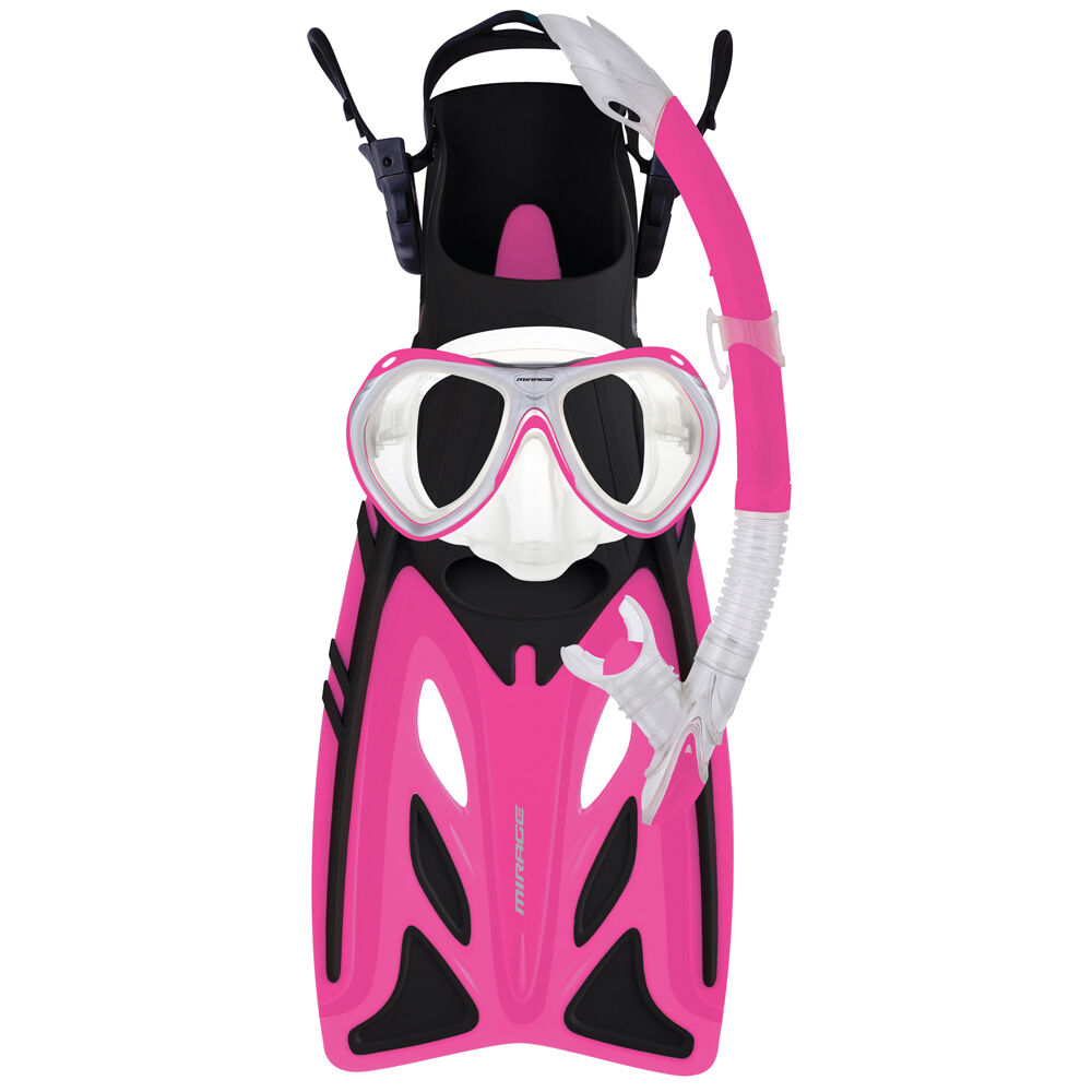 Mirage 4pc Junior Silicone Mask Snorkel Fin Set Large XL