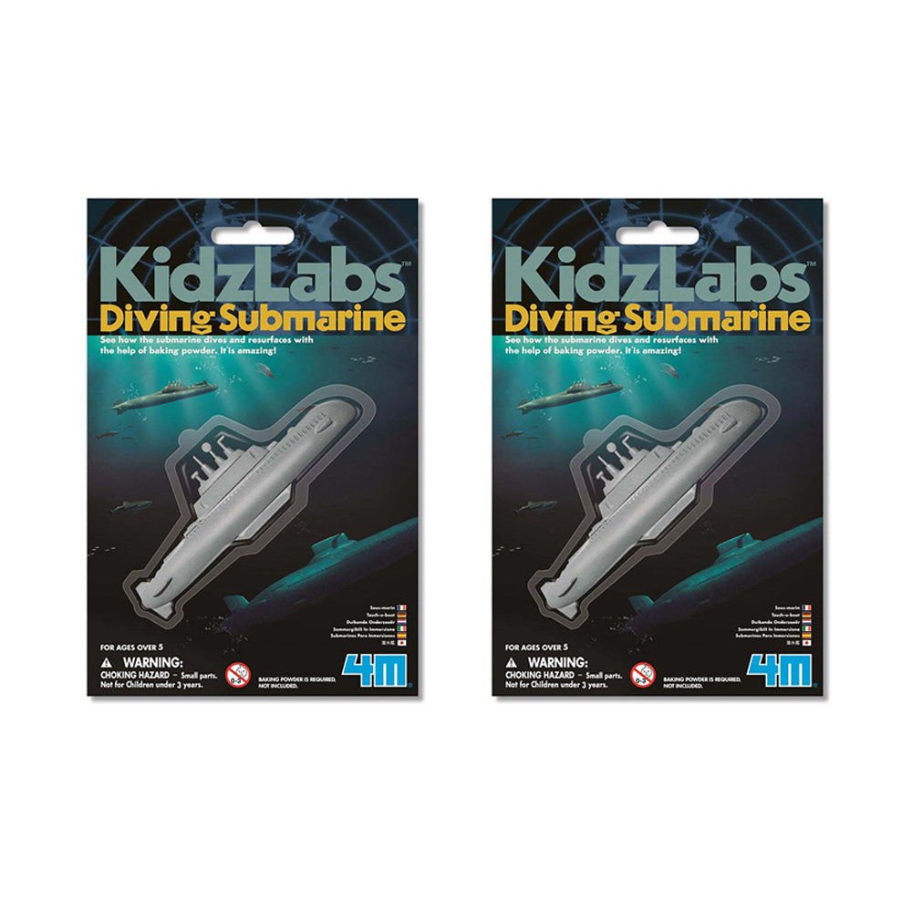 4M KidzLabs Diving Submarine Powered by Baking Soda Kids Learning Fun Toy 5y+ (2 Pack)