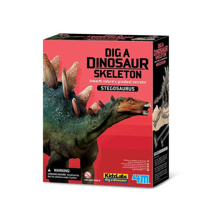 4M KidzLabs Dig a Dinosaur Stegosaurus Hidden Skeleton Kids Learning Toy 8y+