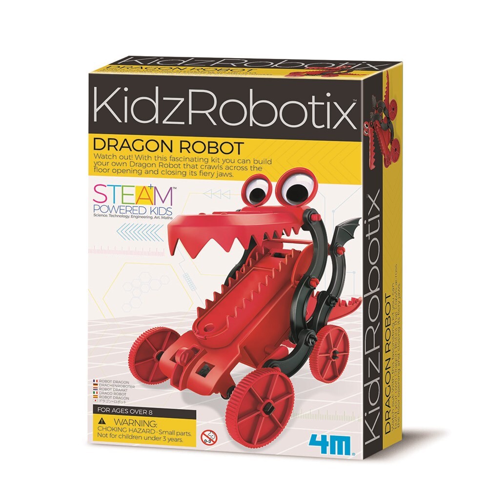 4M KidzRobotix Dragon Robot DIY Build Crawl Jaw Kids Interactive Fun Toy 8y+