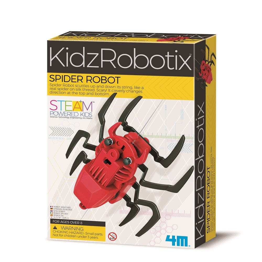 4M KidzRobotix Spider Robot Scuttle Up/Down String DIY Kids Learning Toy 8y+