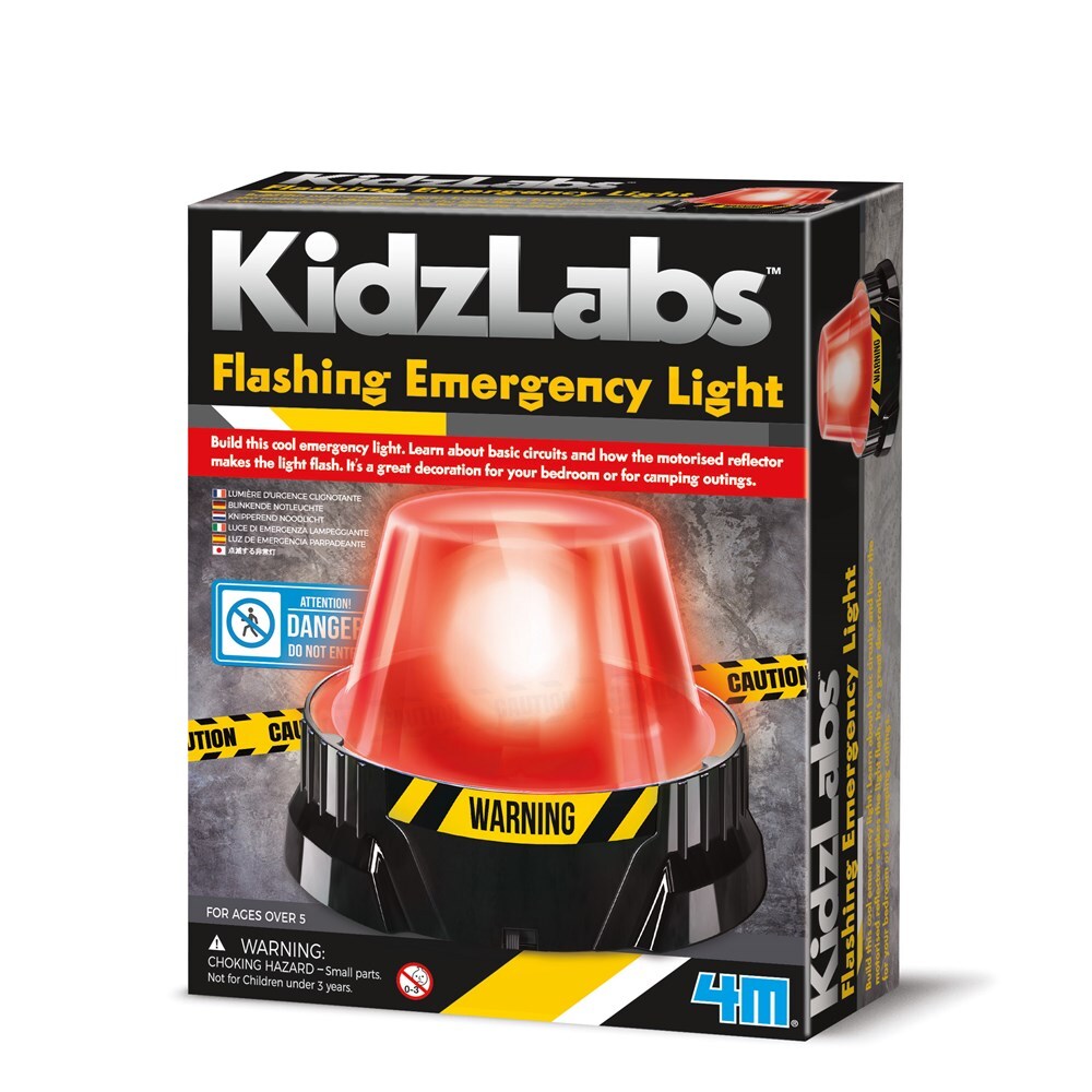 4M KidzLabs Flashing Emergency Light Motorised Reflector Build/Play Kids Toy 5y+