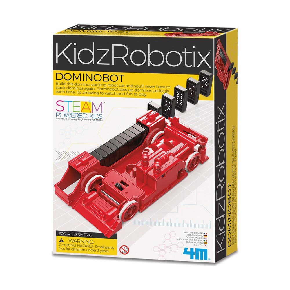 4M KidzRobotix Dominobot Stackung Robot Car Build/Play Kids Learning Toy 8y+