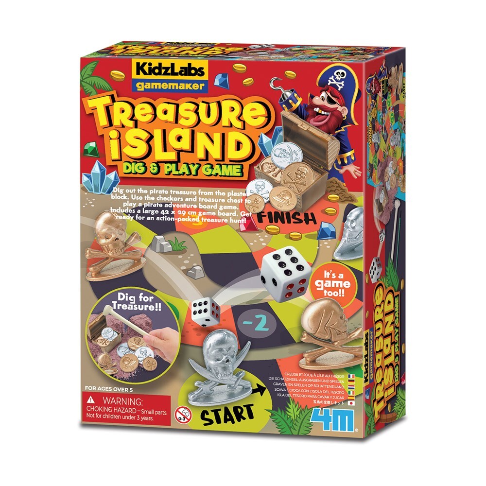 4M Kidzlabs Gamemaker Treasure Island Dig & Play Game Educational Kids Toy 5y+