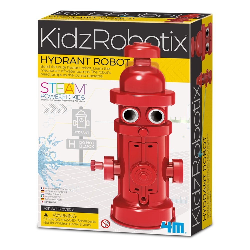 4M KidzRobotix Hydrant Robot Build Water Play Pump Kids Learning Fun Toy 5y+
