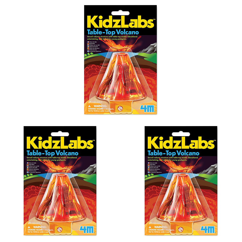 4M KidzLabs Table-Top Volcano Kids/Children Science Educational Play Toy 5y+ (3 Pack)