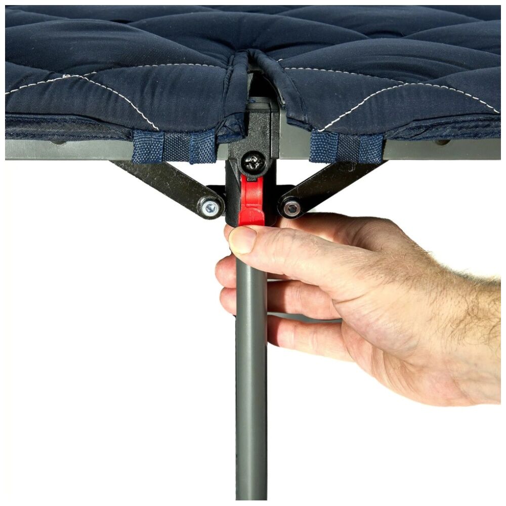 Quest Outdoors 2x0.8m Flat Fold Camping Bed Tilt Back Reclining Head Steel Frame — image 5