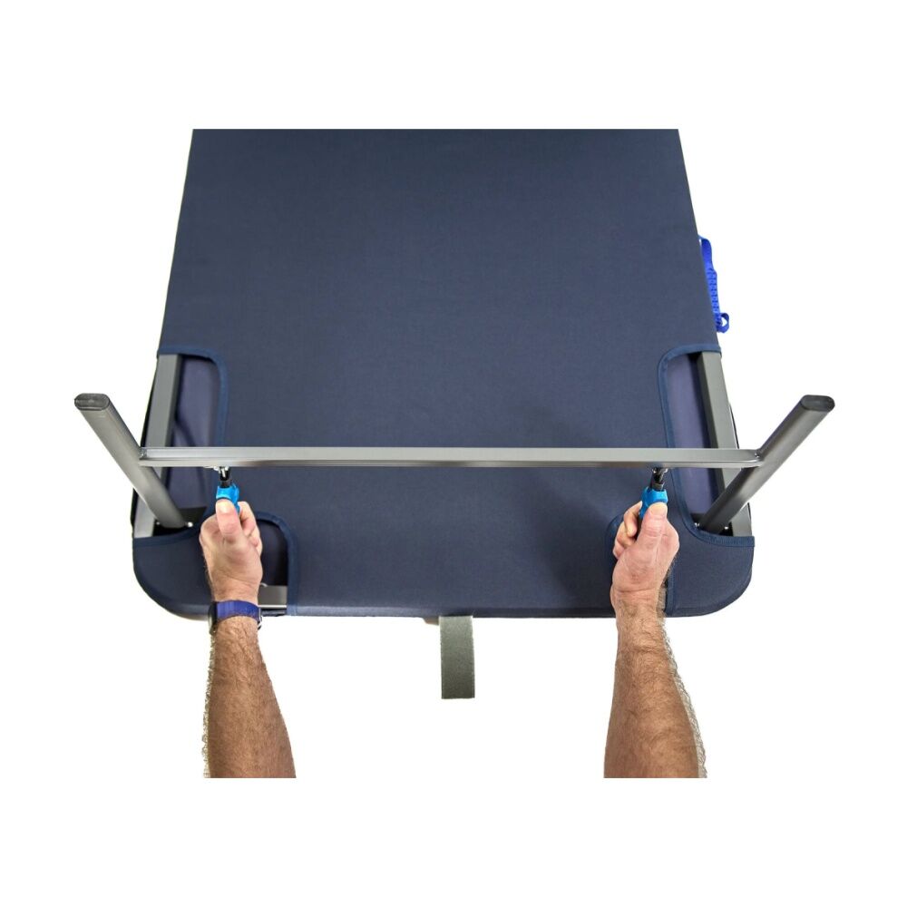 Quest Outdoors 2x0.8m Flat Fold Camping Bed Tilt Back Reclining Head Steel Frame — image 6