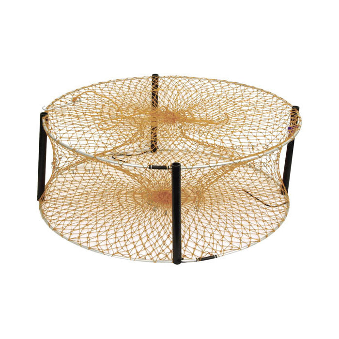 Fishteck 80cm Galvanised Steel Crab Pot 4 Entrance Round Net/Bait Fishing Trap