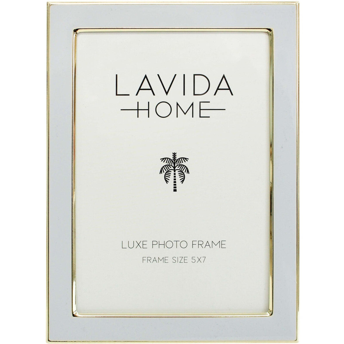 LVD Enamel Iron Glass Luxe 5x7" Photo Frame Picture Display Home Decor Cloud/Gold