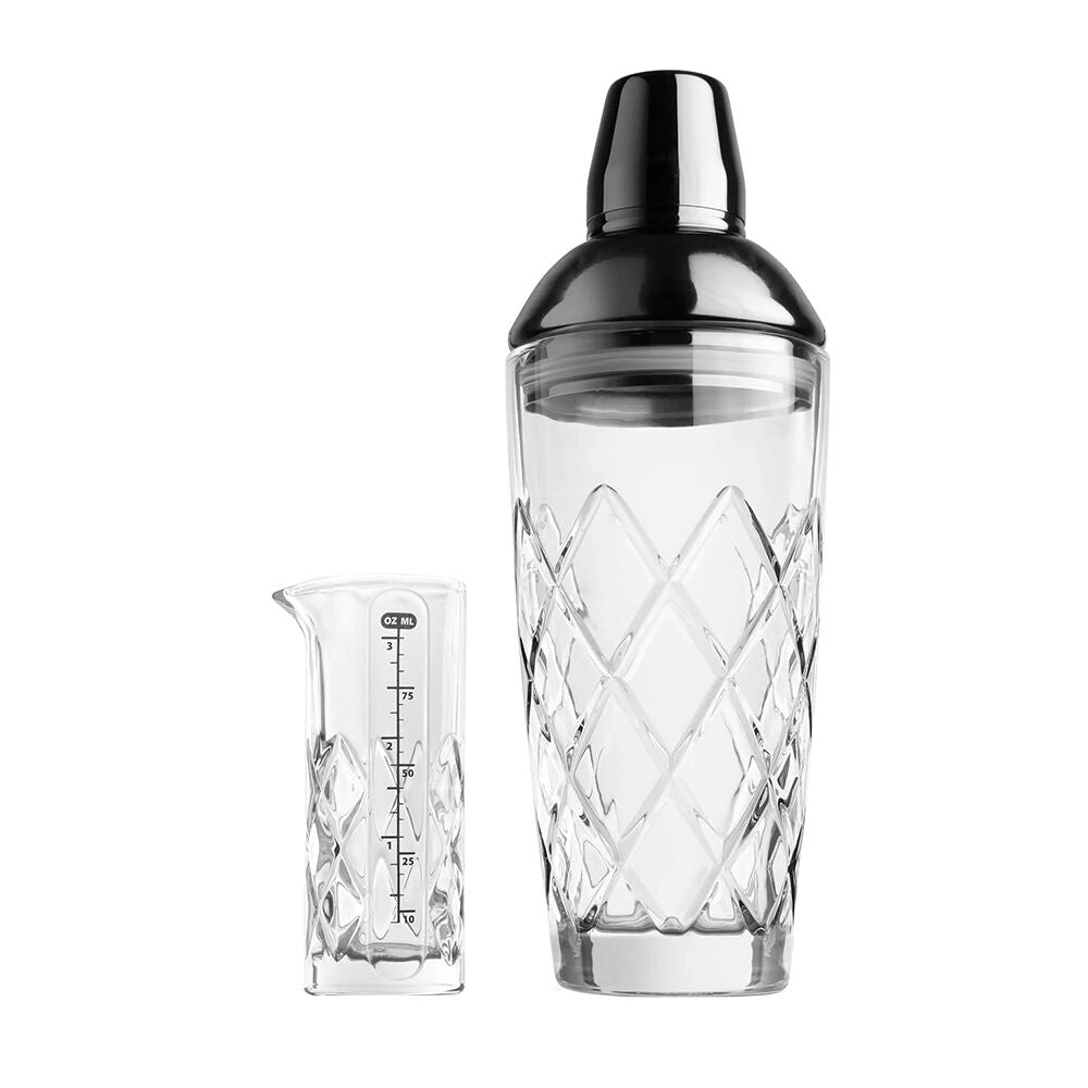 Final Touch 2pc Yarai Cocktail Glass Shaker And Jigger Set 700ml 100ml