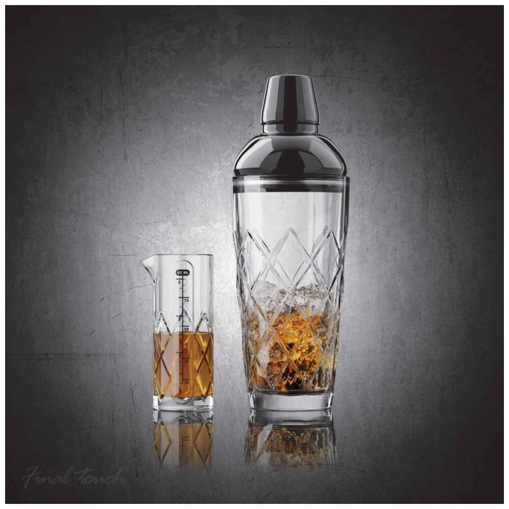 Final Touch 2pc Yarai Cocktail Glass Shaker And Jigger Set 700ml 100ml — image 3
