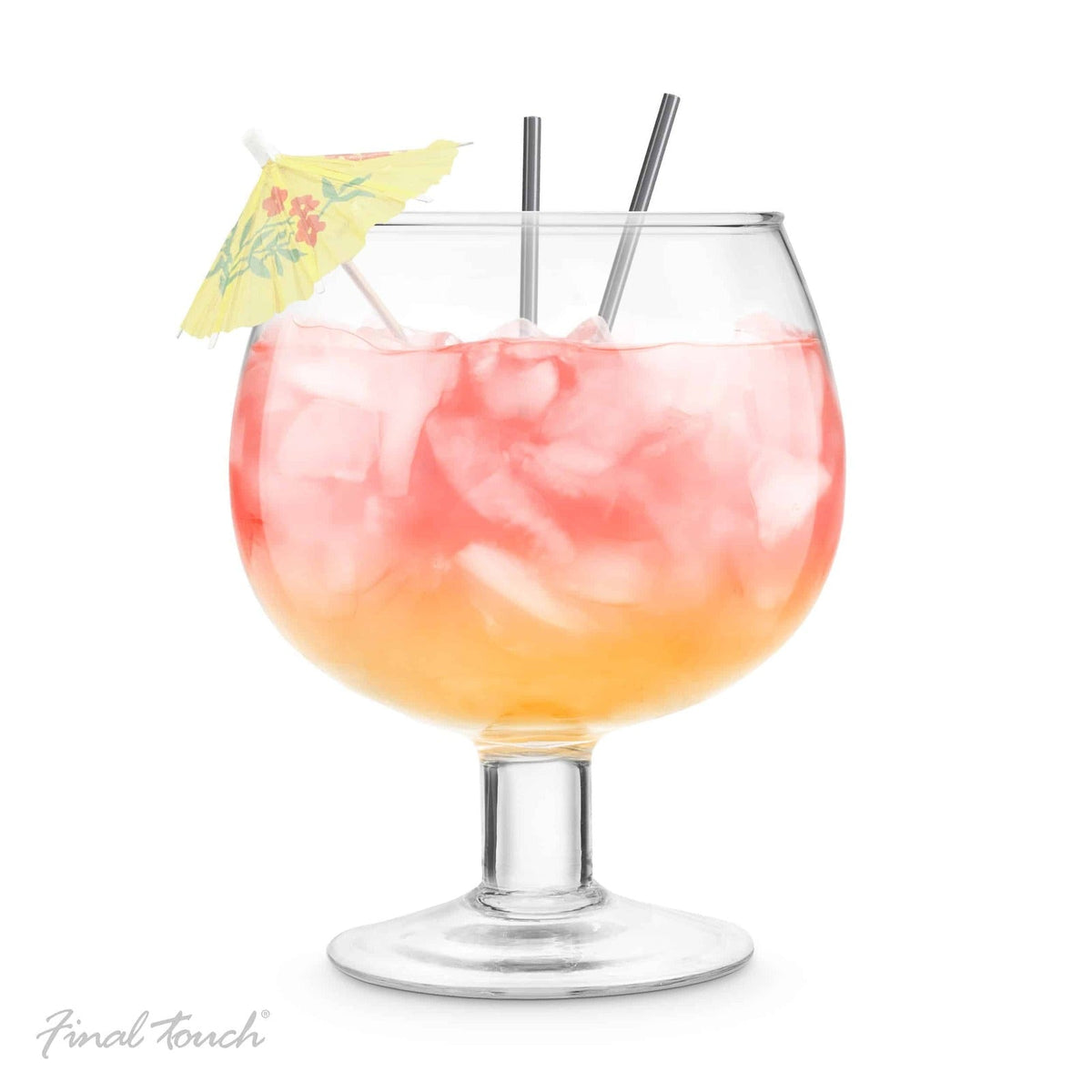 Final Touch 1.3L Large Thick Vintage Balloon Shaped Margaritas Fish Bowl Glass — image 2