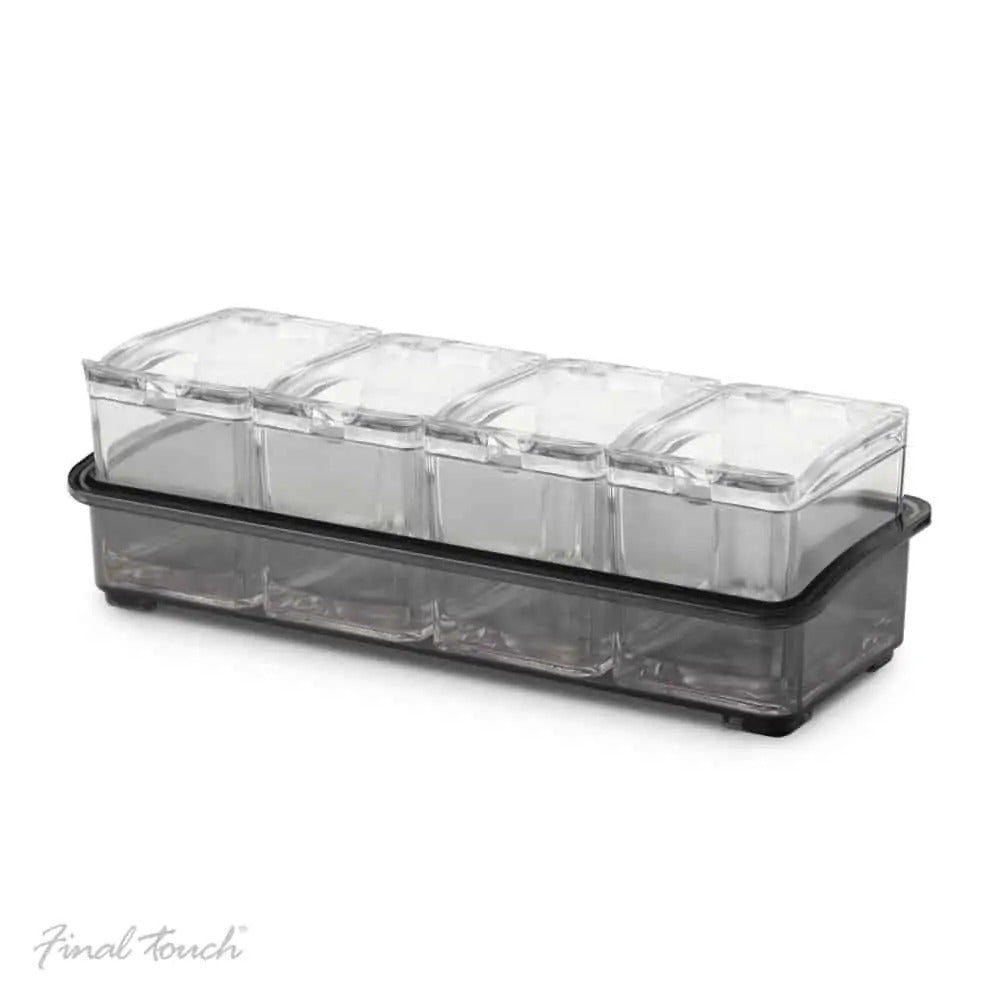 Final Touch Garnish Bar Caddy Tray Container Clear (5 Pieces) — image 2