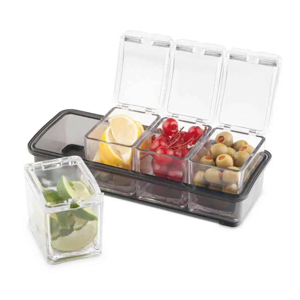 Final Touch Garnish Bar Caddy Tray Container Clear (5 Pieces)