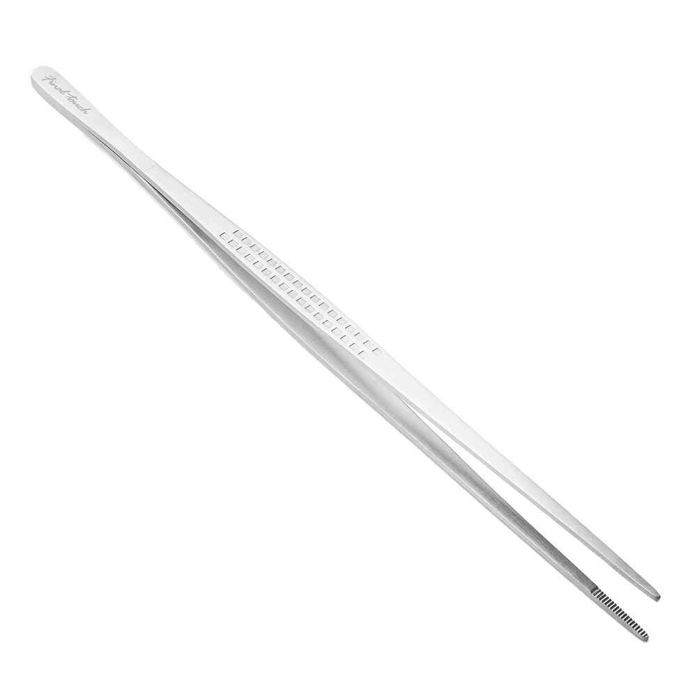 Final Touch Stainless Steel Cocktail Garnish Tweezers Bar Accessory 12-inch