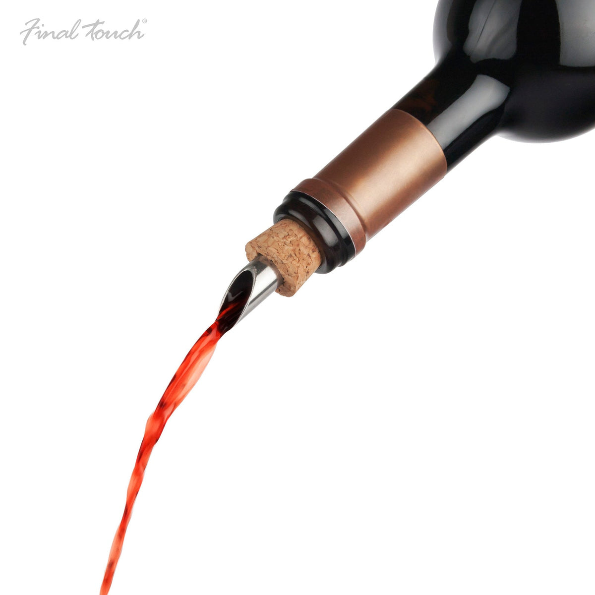 Final Touch Cork Bottle Stopper/Drink Pourer Spout Barware Tools Wine Saver (2 Pieces) — image 3