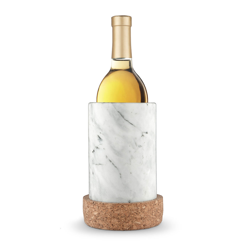 Final Touch Bottle White Wine Chiller/Cooler Set with Marble/Cork Base