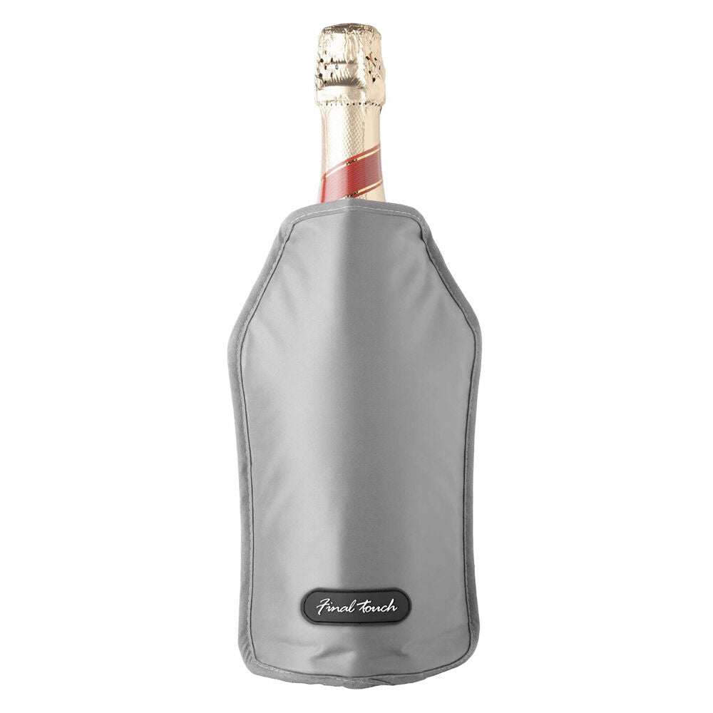 Final Touch Nylon Leak-proof Wine/Liquor Bottle Chiller/Cooling Sleeve — Grey