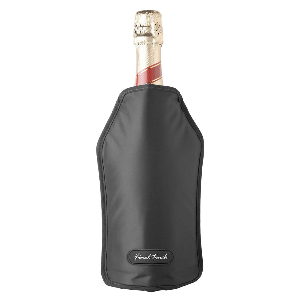Final Touch Nylon Leak-proof Wine/Liquor Bottle Chiller/Cooling Sleeve — Black