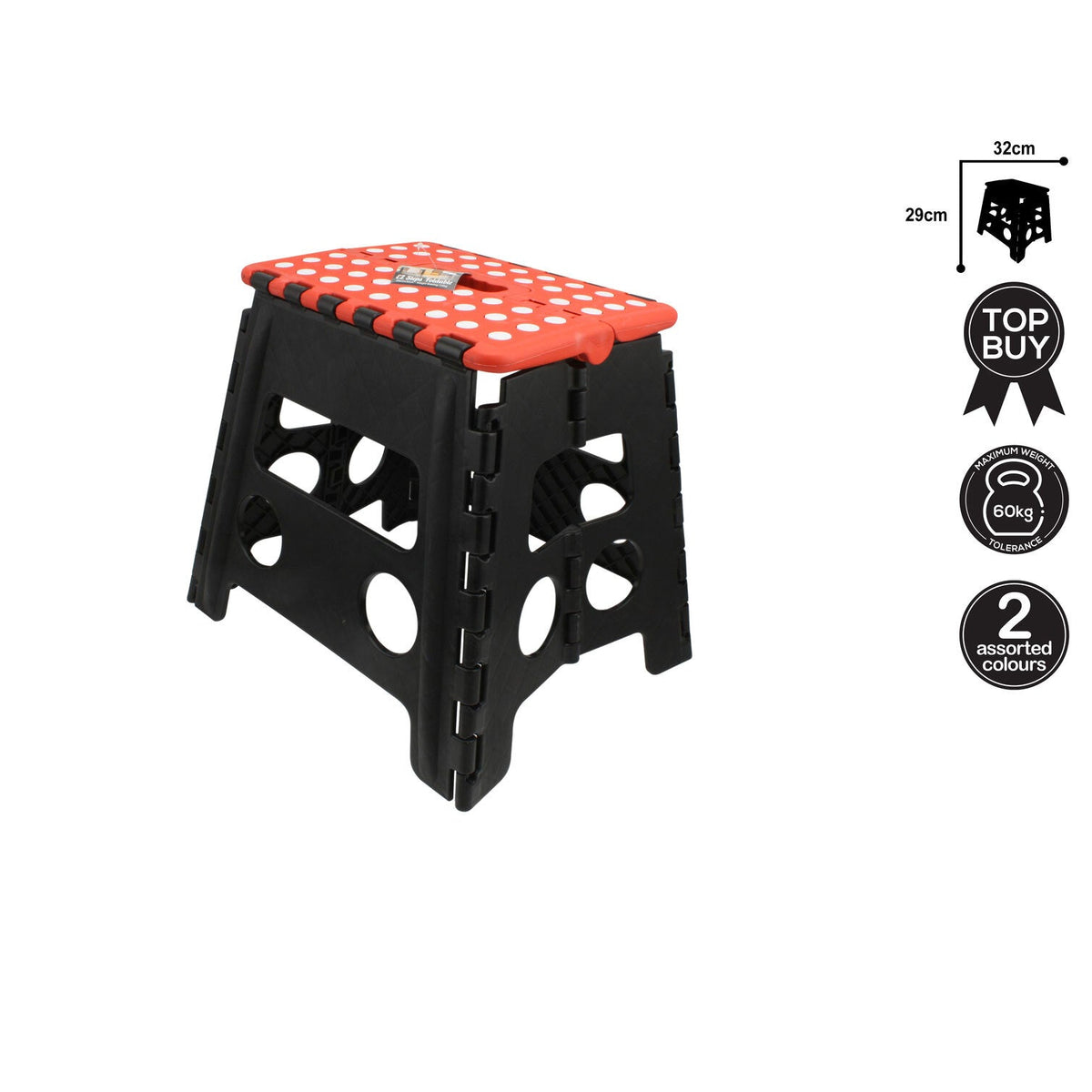 Home Expression 29x32cm Plastic Steps Foldable Stool/Chair Camping Outdoor Asstd — image 3