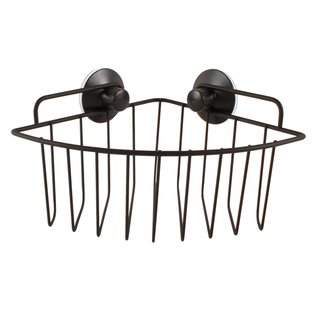 Home Expression 18cm Shower Shelf Storage Organiser w/ Suction Cup Matte Black