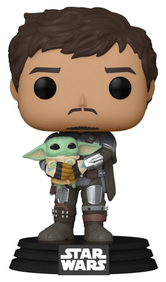Pop! Pop Vinyl Figurine Star Wars The Mandalorian Mandalorian With Grogu 10cm Figure