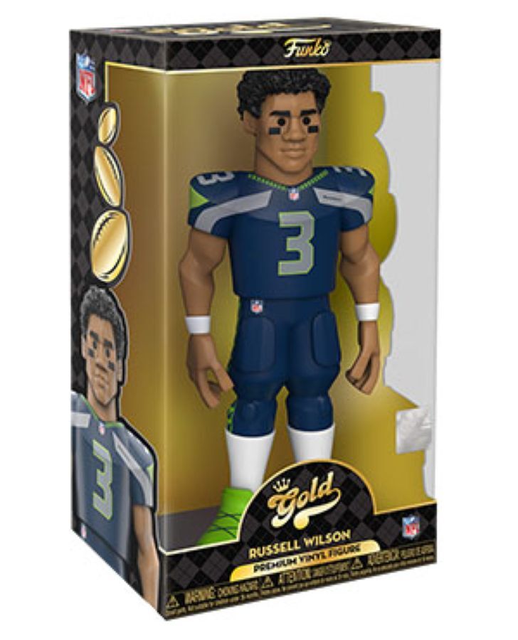 Funko NFL Football Russell Wilson Seahawks Gold Premium Vinyl Action Figure Toy 12in — image 3