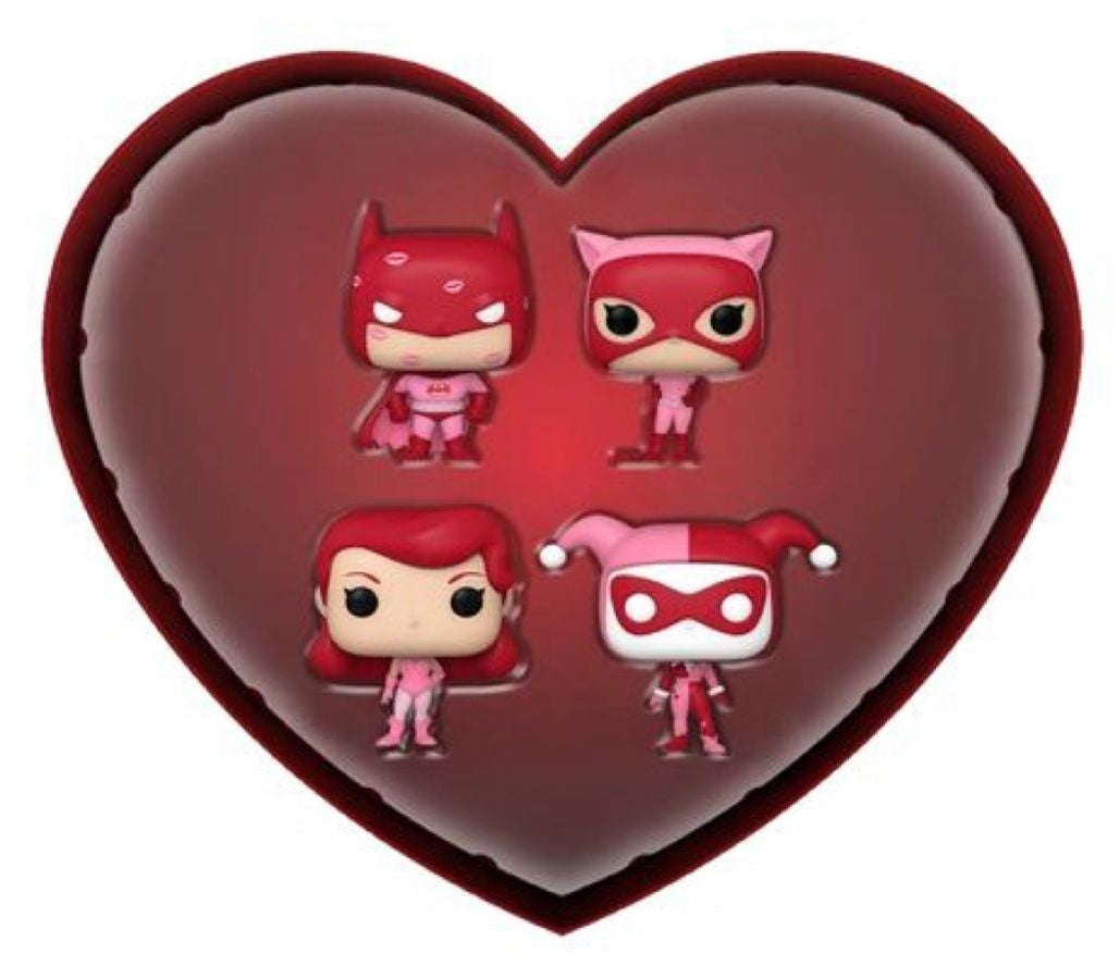 Pop! Funko Batman Animated Valentines Pocket RS Vinyl 10cm 3y+ Figurine Toy (4 Pack)