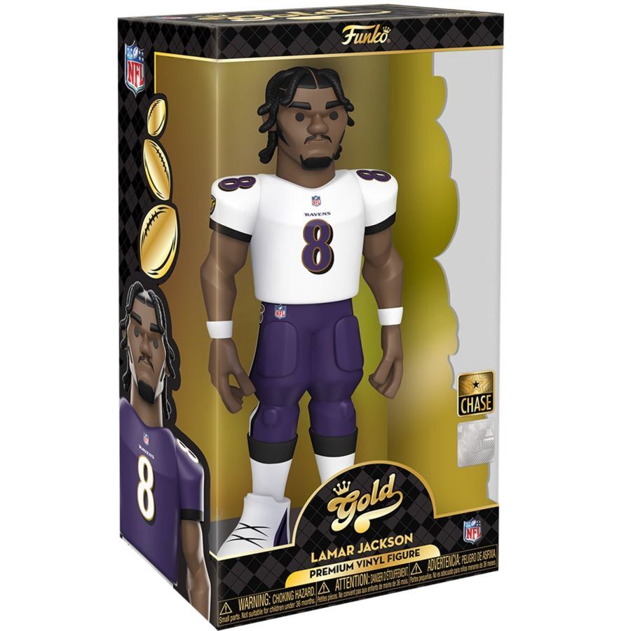Funko NFL Football Lamar Jackson Ravens Gold Premium Vinyl Action Figure Toy 12in — image 3