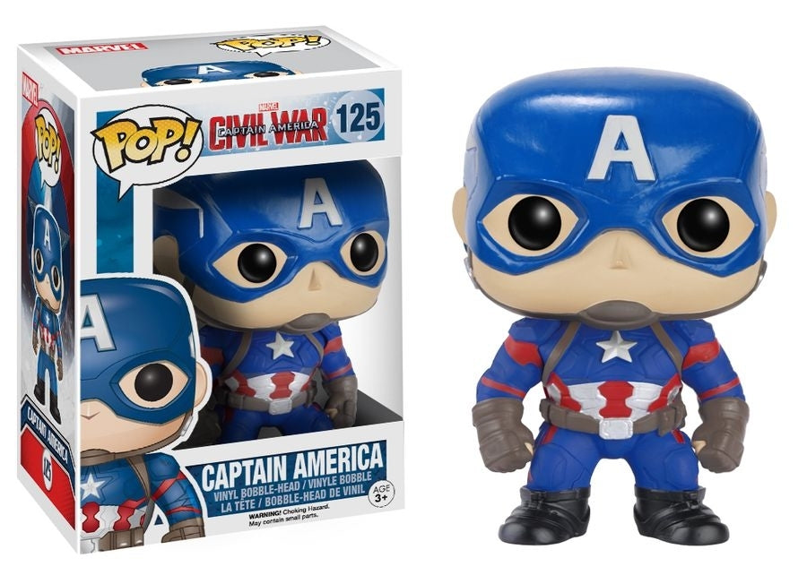 Pop! Funko 10cm Captain America 3 #125 Collectables Kids Toy Vinyl Figurine 3y+ — image 2