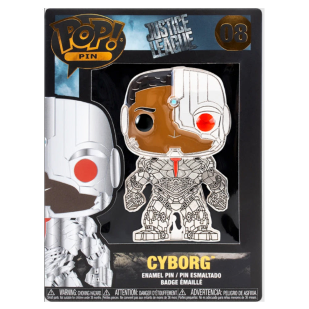 Pop! Justice League #08 Cyborg 10cm Pop! Enamel Pin/Badge w/ Stand Collectible 12y+ — image 2