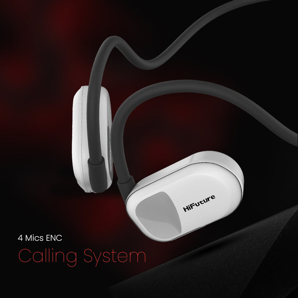 Hifuture FutureMate Open Ear Air Conduction ENC Headphones w/ 2-Mic Grey/White — image 7