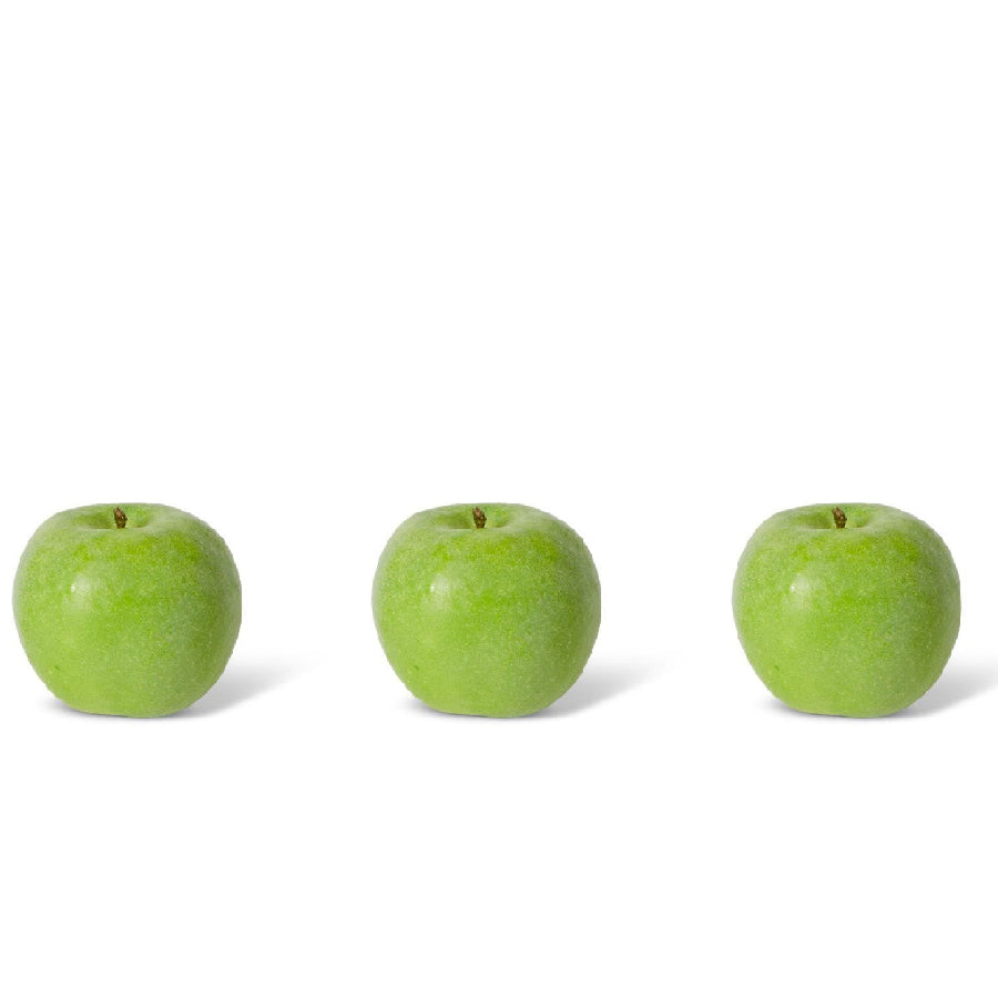 E Style 8cm Plastic Granny Smith Apple Fruit Ornament Decor Display Green (3 Pack)