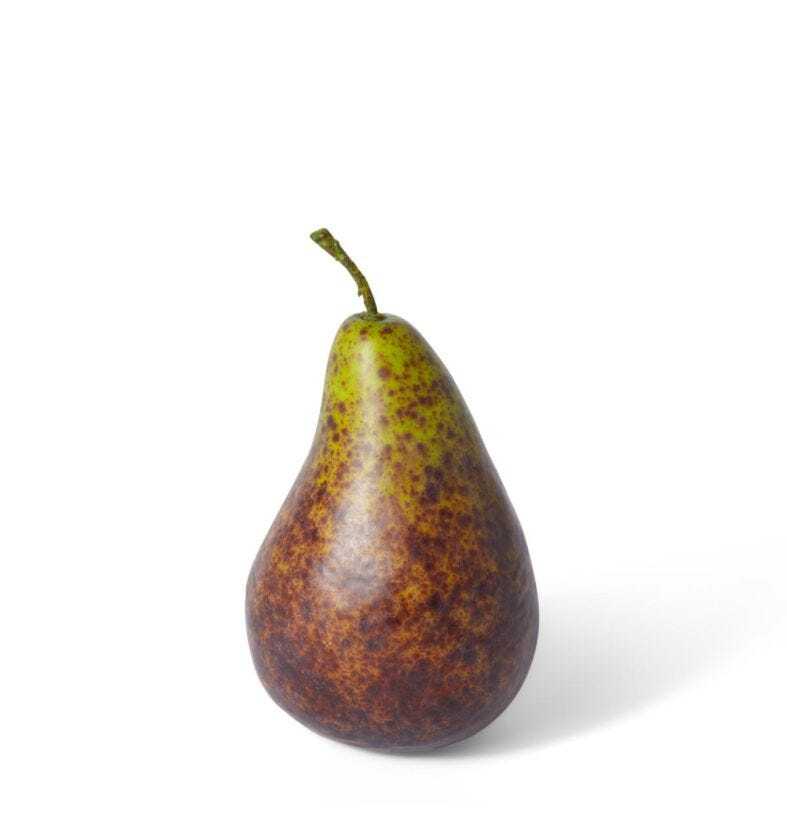 E Style 13cm Plastic Pear Bartlet Fruit Ornament Tabletop Home Decor Brown