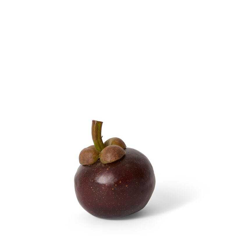 E Style 8cm Plastic Mangosteen Fruit Ornament Tabletop Home Display Burgundy