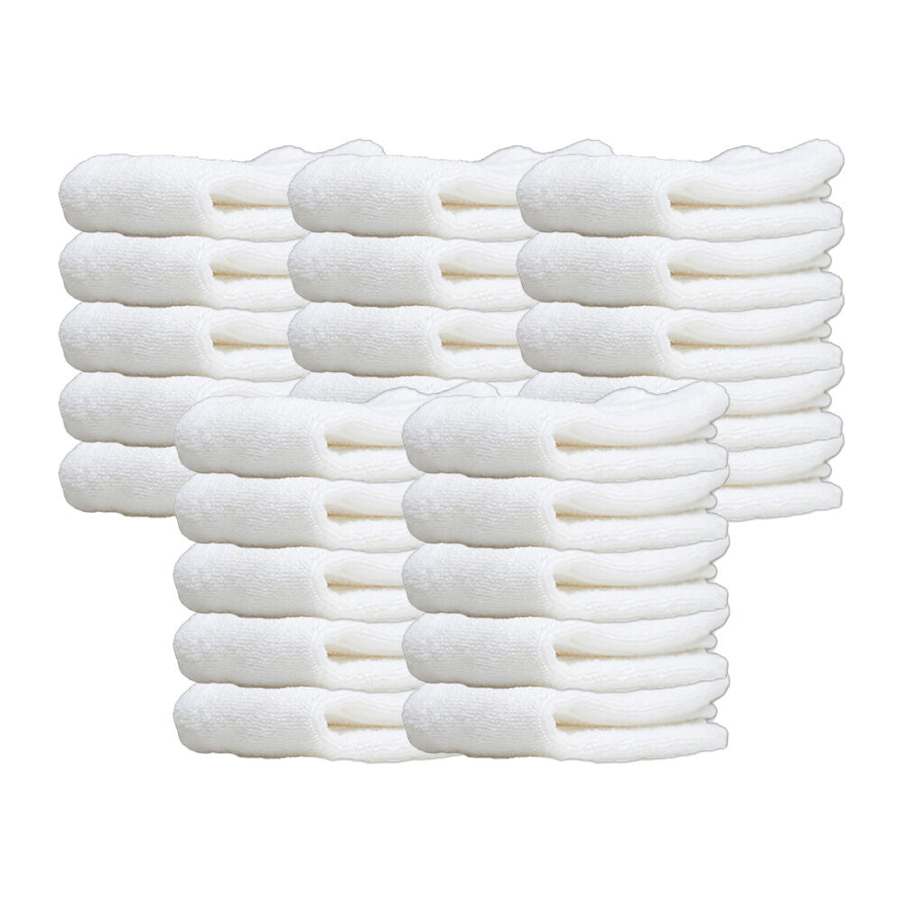 Jason Commercial White J-Dry Luxe Face Washer Bathroom Towel/Cloth 33x33cm (25 Pack)