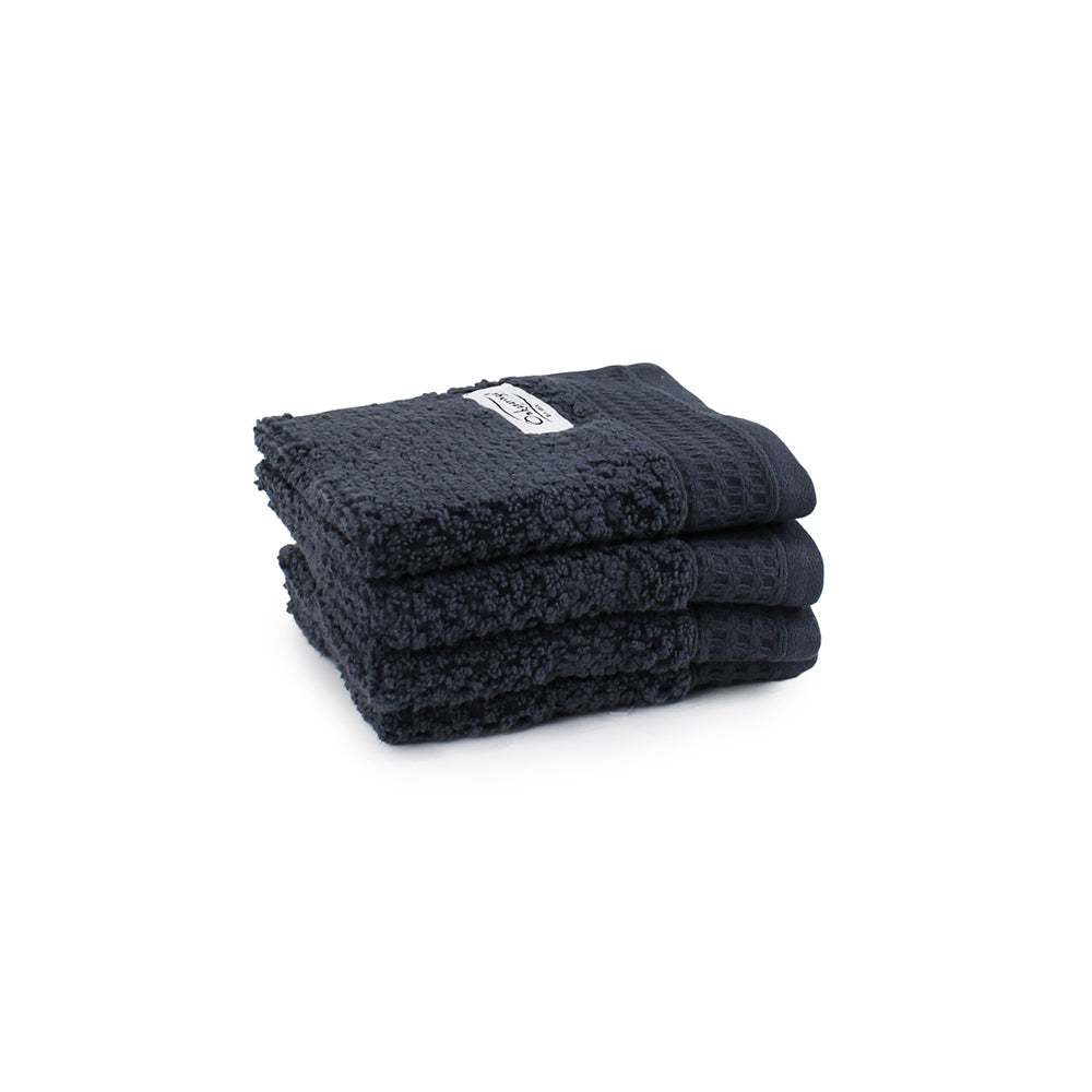 Onkaparinga 30x30cm Cotton Avalon Bathroom Face Washers 550GSM Midnight (8 Pieces) — image 2