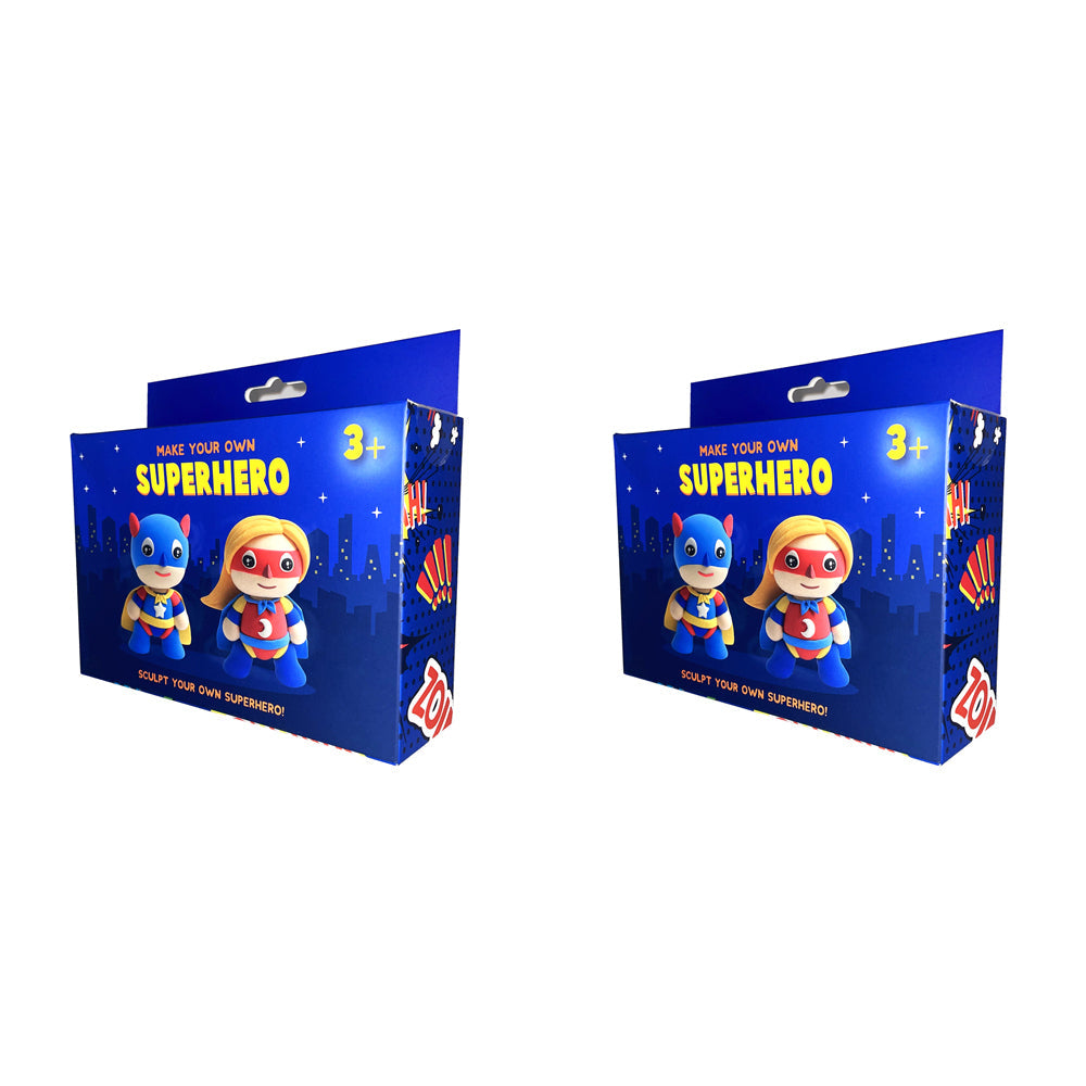 Fizz Creations Make Your Own Dough Super Hero Kid Art Craft Modelling Set 3+ (2 Pack)
