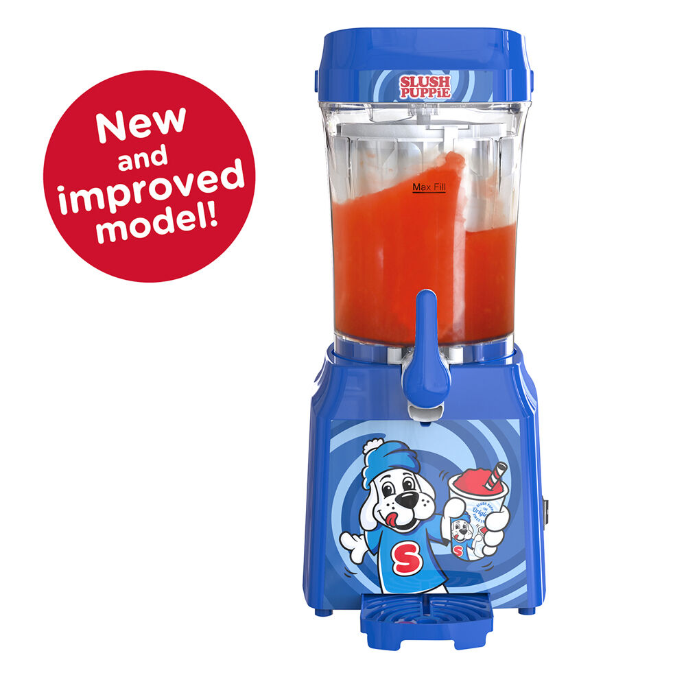 Slush Puppie Cup w/Blue Raspberry Syrup Drink Set & 1L Slushie Making Machine — image 4
