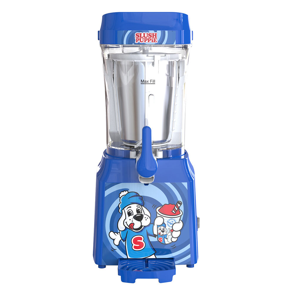 Slush Puppie Cup w/Blue Raspberry Syrup Drink Set & 1L Slushie Making Machine — image 5
