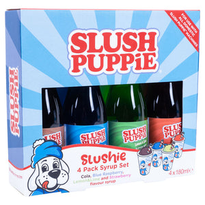Fizz Creations Slush Puppie Syrup Set Raspberry/Strawberry/Cola/Lemon & Lime (4 Pieces)
