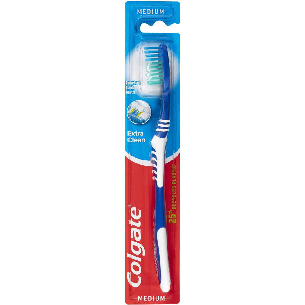 Colgate Extra Clean Toothbrush Medium Dental Oral Care Teeth Cleaner (12 Pack) — image 2