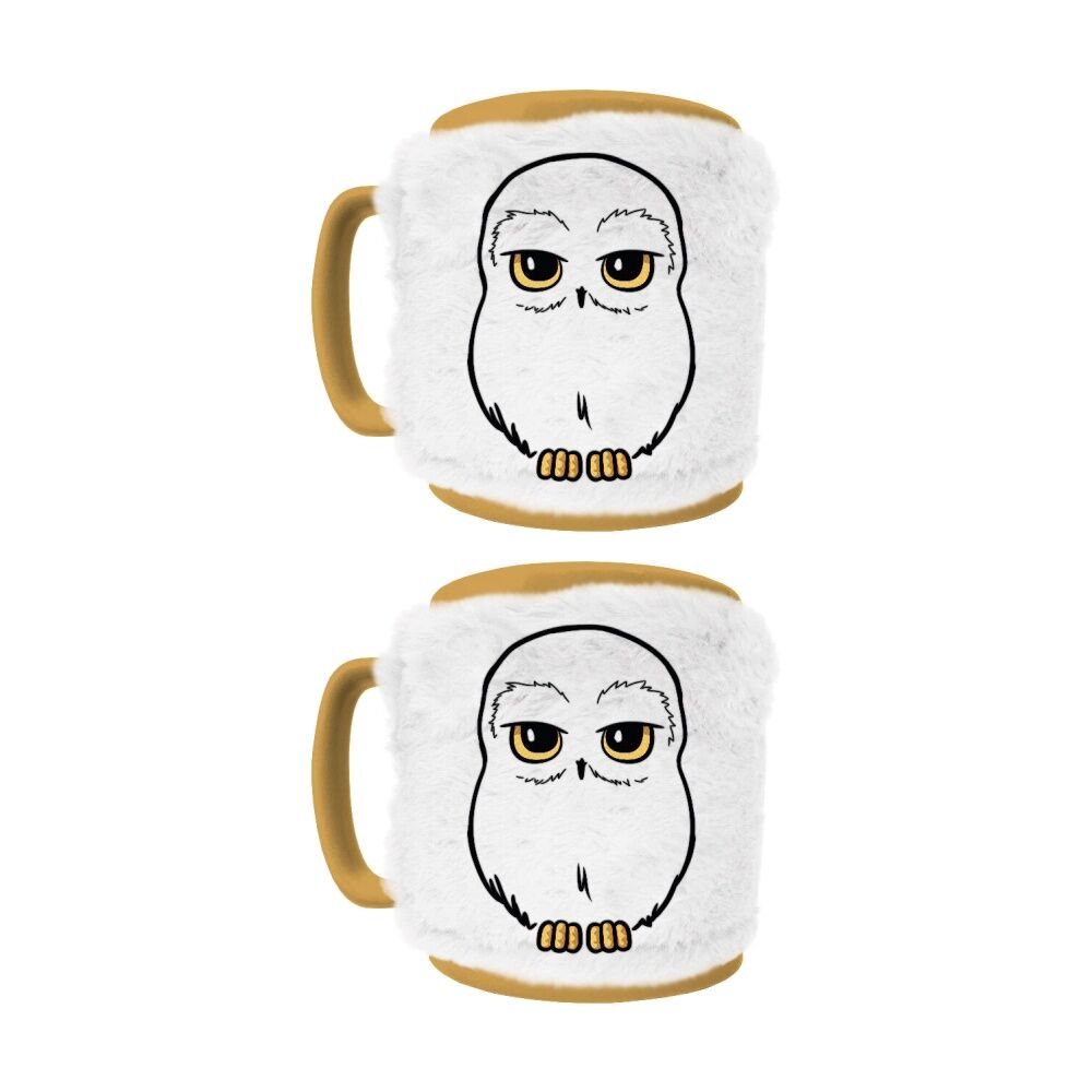Wizarding World Harry Potter Hedwig Fuzzy Ceramic Hot & Cold Drinking Mug (2 Pack)