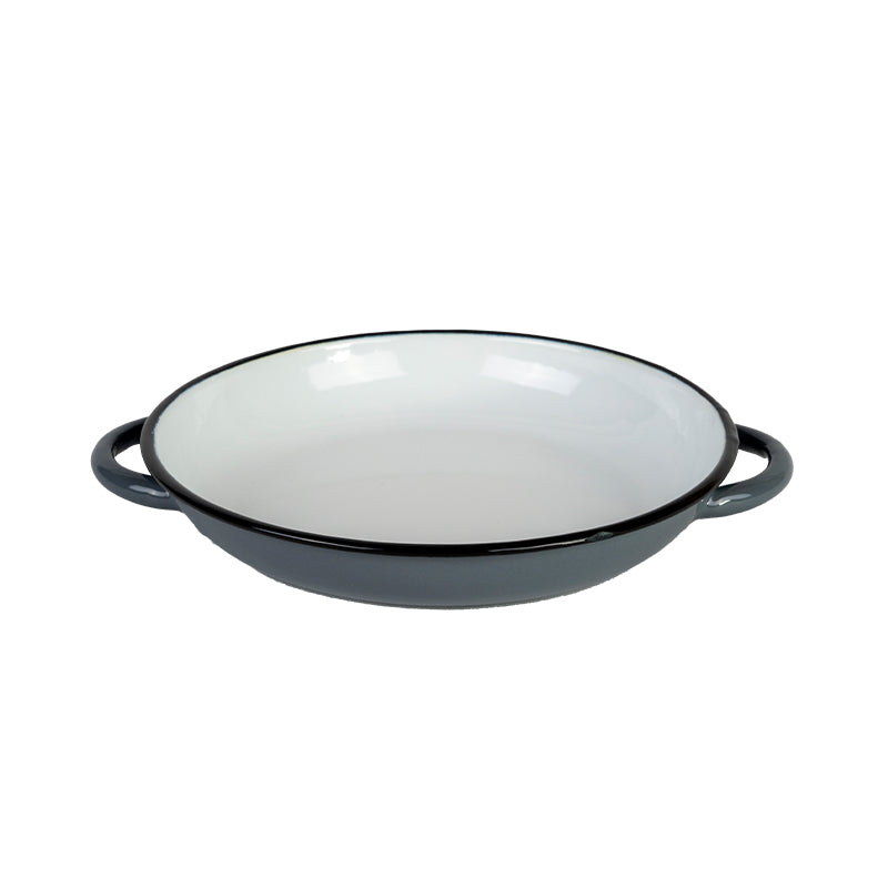 Urban Style Enamelware 24cm Ragout Plate Dinner Dish w/ Black Rim Grey/White (2 Pack) — image 2