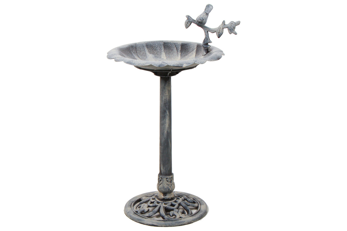 Yard Masters 84x50cm Plastic Bird Bath Statue Home/Garden Feeder Decor Grey