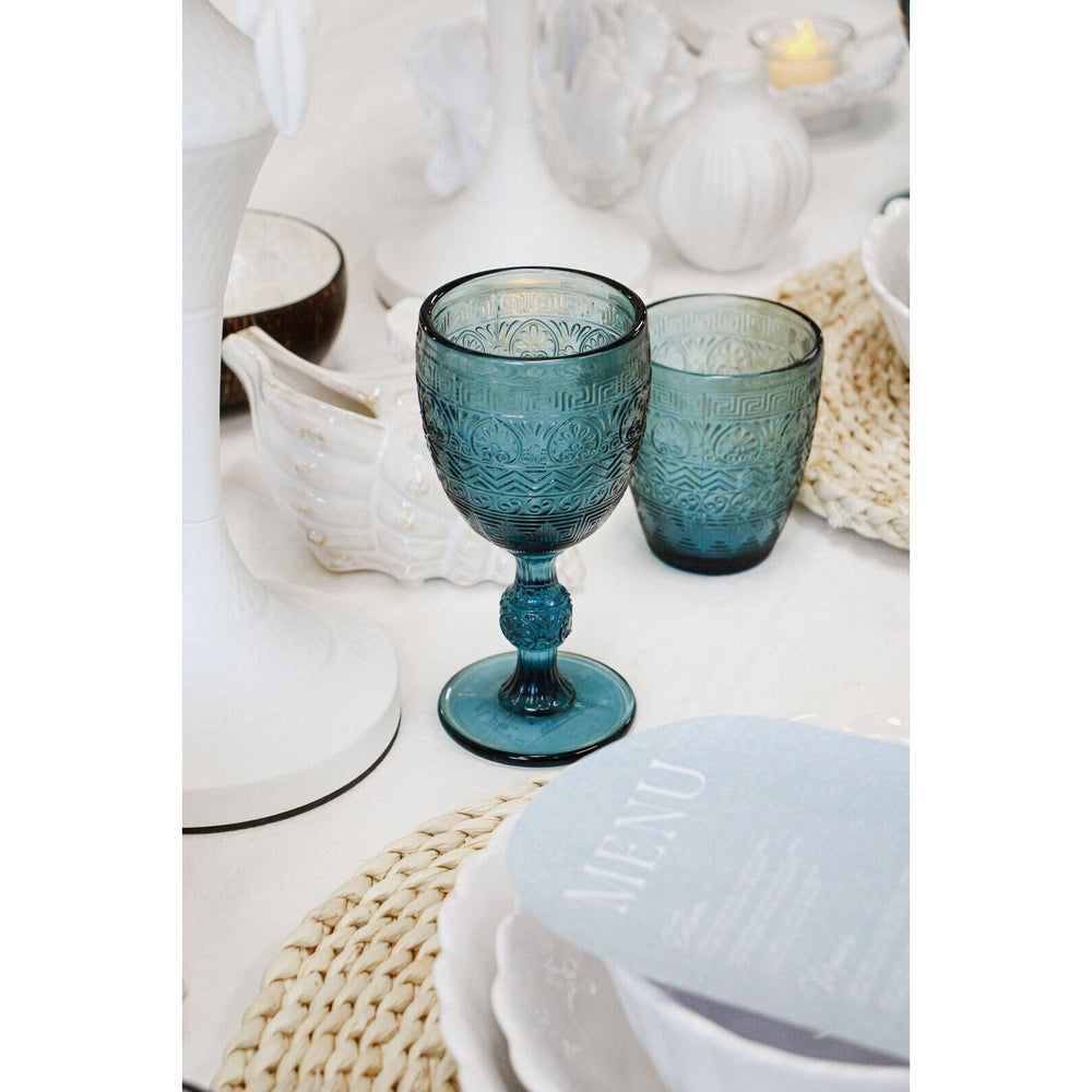 LVD Stemmed Hamptons Festive Royal 17cm Red Wine Glass Glassware Cup Blue — image 2