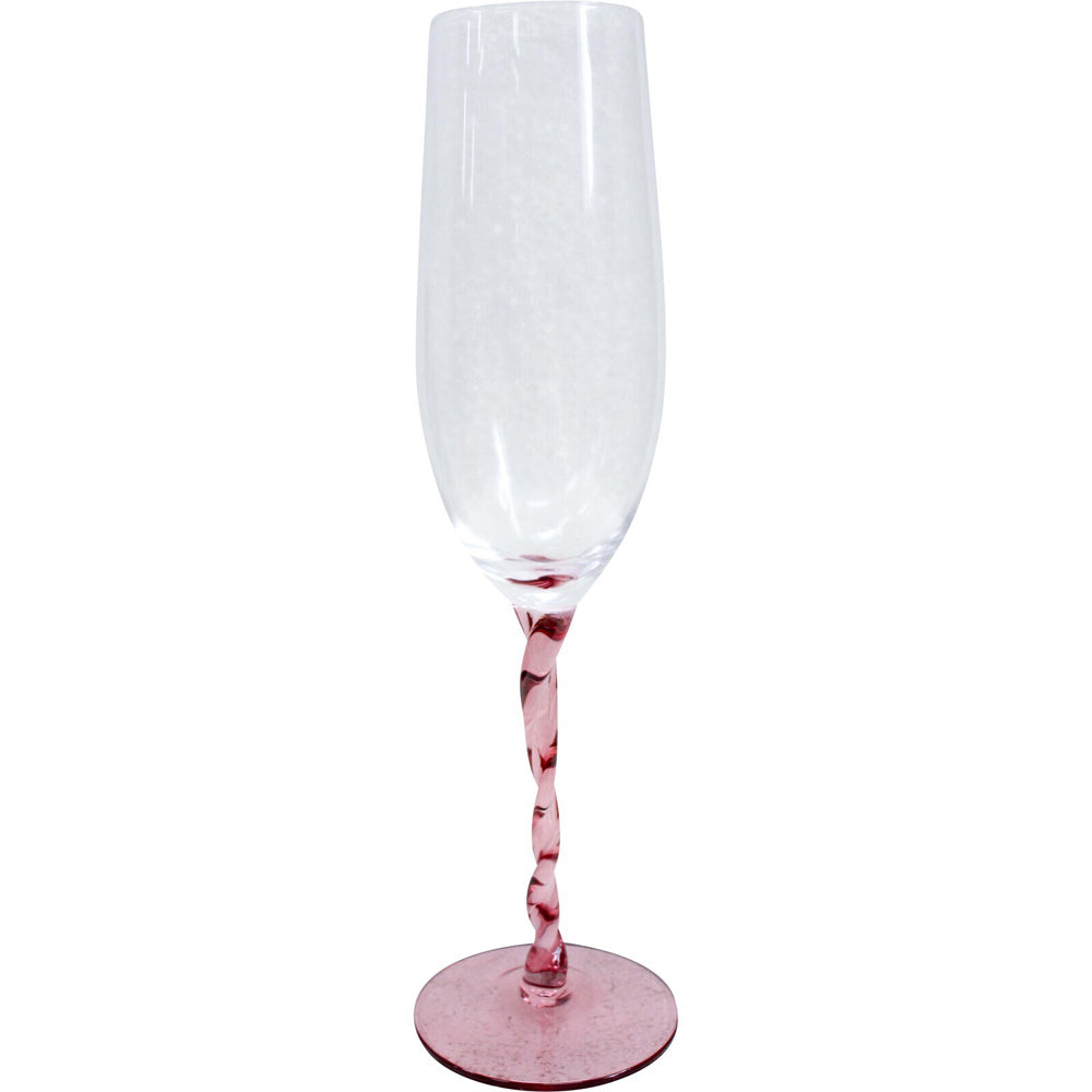 LVD Stemmed Clear 25cm Champagne Glass White Wine Glassware Pretty In Pink