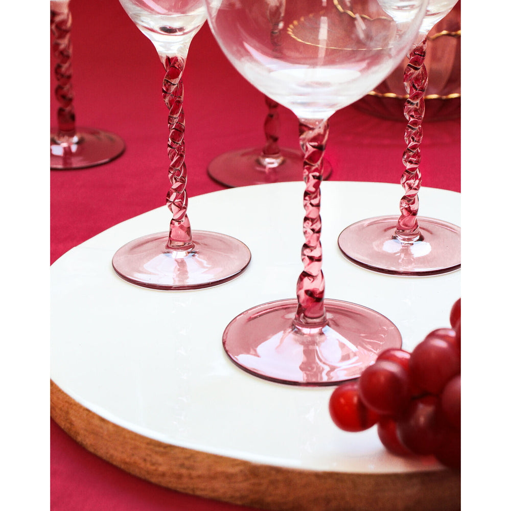 LVD Stemmed Clear 25cm Champagne Glass White Wine Glassware Pretty In Pink — image 2