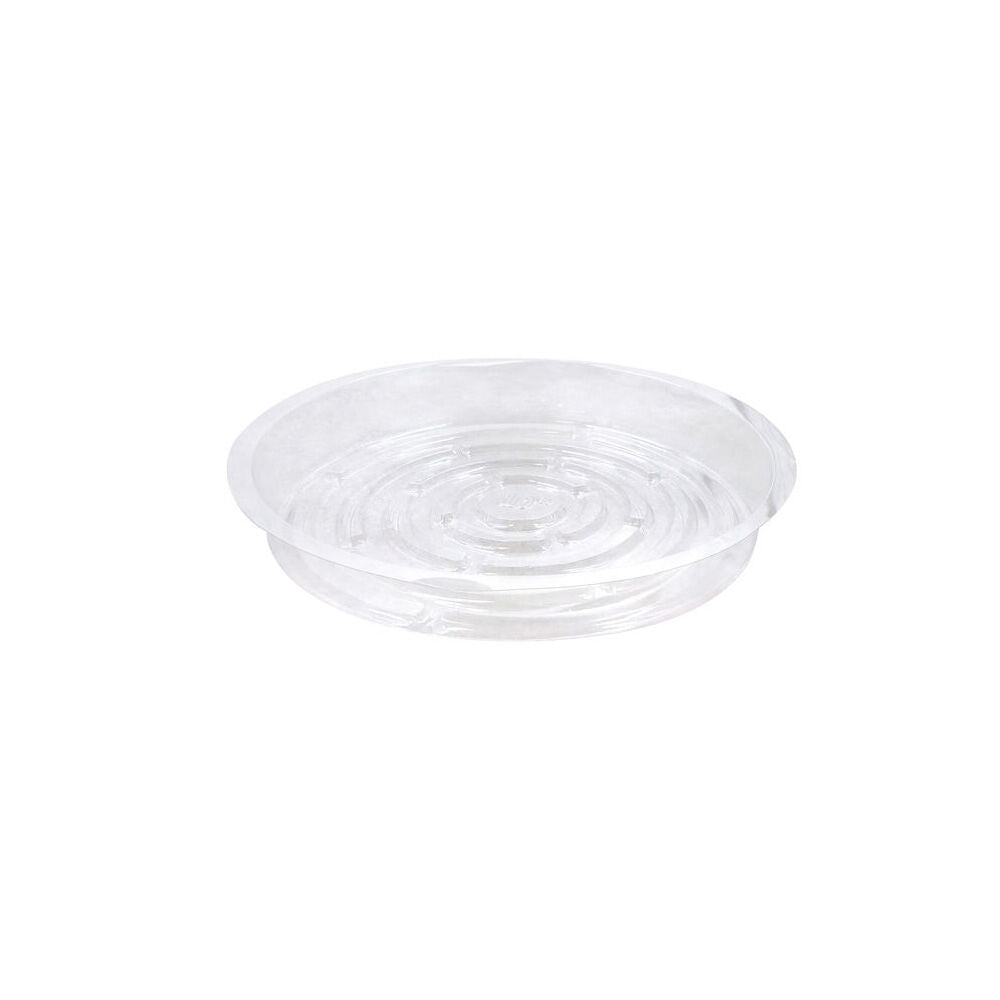 Antheia Green Homewares PET Plant Pot Tray Durable Saucer 25cm Clear (3 Pieces) — image 2